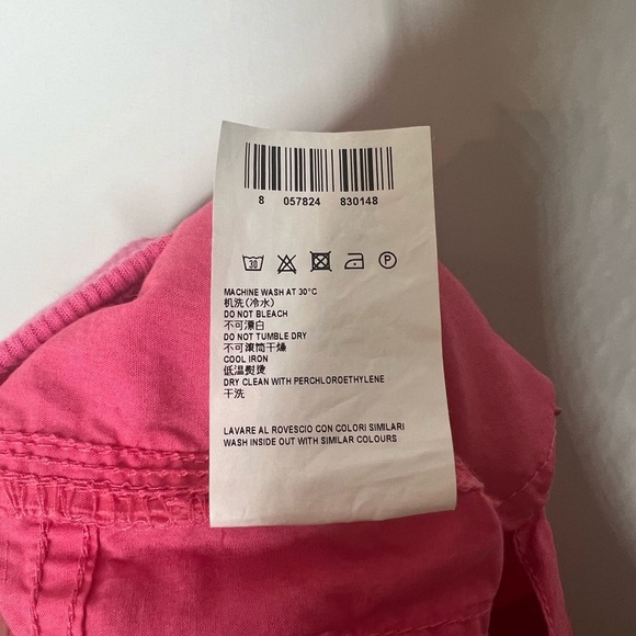 Blukids Girls Size 6 - 6X Cargo Pants From Italy elastic Waist Pink Embroidered - Picture 7 of 14